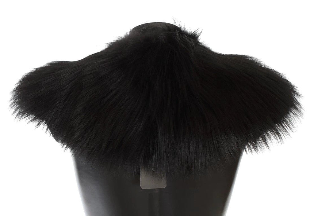 Dolce & Gabbana Black Fox Fur Collar Scarf by Dolce & Gabbana