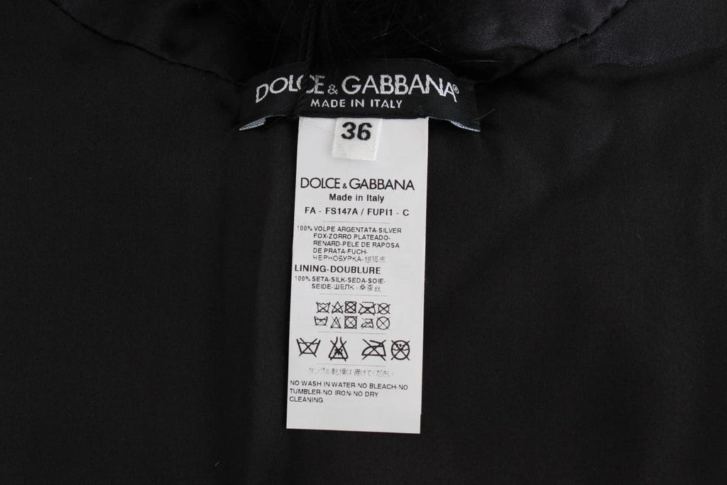 Dolce & Gabbana Black Fox Fur Collar Scarf by Dolce & Gabbana