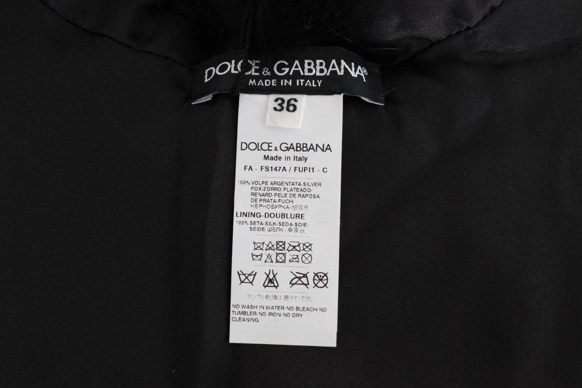 Dolce & Gabbana Black Fox Fur Collar Scarf by Dolce & Gabbana