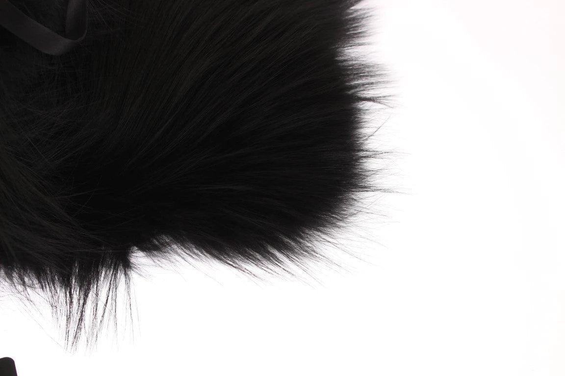 Dolce & Gabbana Black Fox Fur Collar Scarf by Dolce & Gabbana