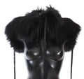 Dolce & Gabbana Black Fox Fur Shoulder Wrap Cover Collar Scarf by Dolce & Gabbana