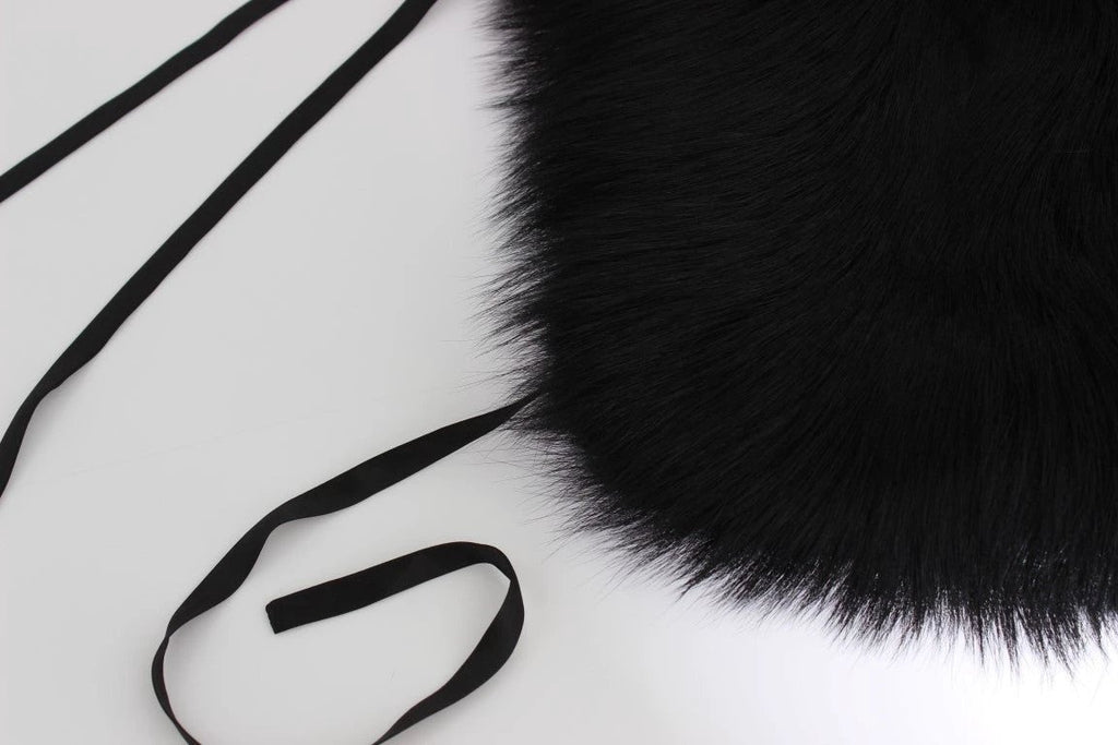 Dolce & Gabbana Black Fox Fur Shoulder Wrap Cover Collar Scarf by Dolce & Gabbana