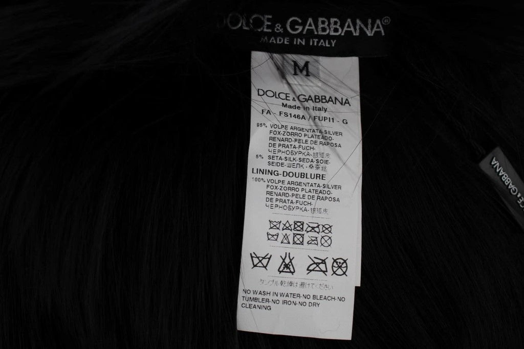 Dolce & Gabbana Black Fox Fur Shoulder Wrap Cover Collar Scarf by Dolce & Gabbana