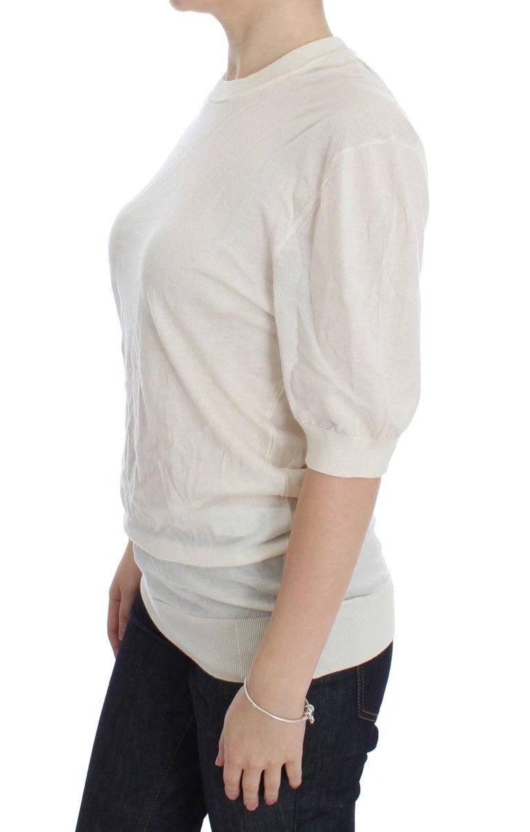Dolce & Gabbana White 100% Cashmere Sweater by Dolce & Gabbana
