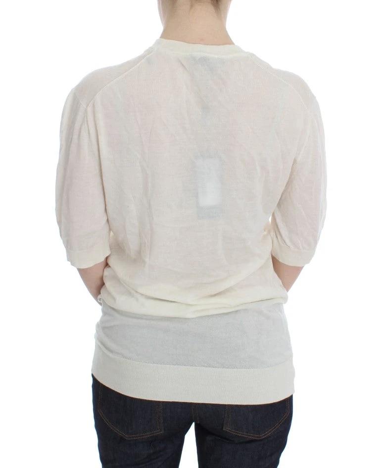 Dolce & Gabbana White 100% Cashmere Sweater by Dolce & Gabbana