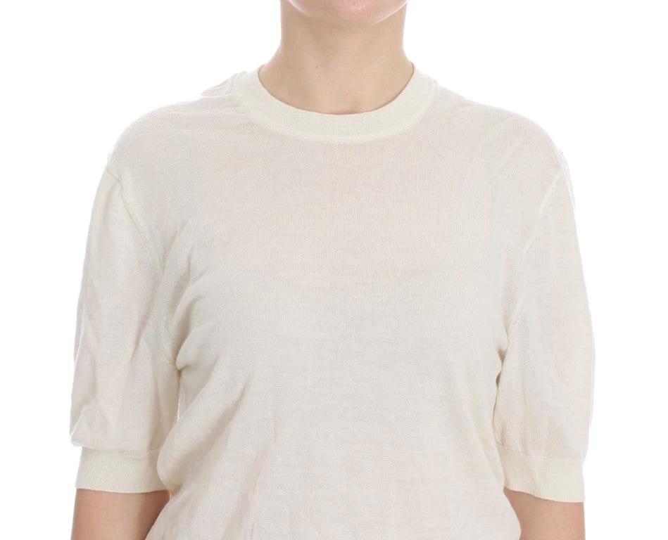 Dolce & Gabbana White 100% Cashmere Sweater by Dolce & Gabbana