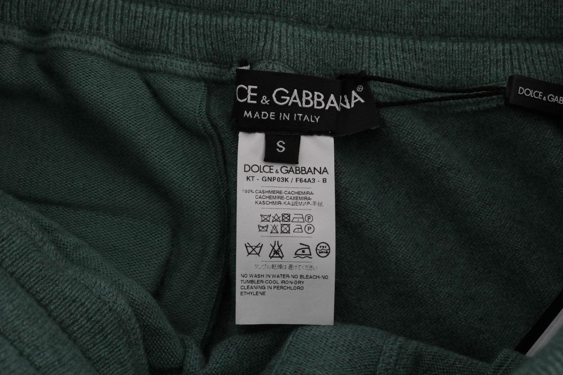 Dolce & Gabbana Green Cashmere Training Pants by Dolce & Gabbana