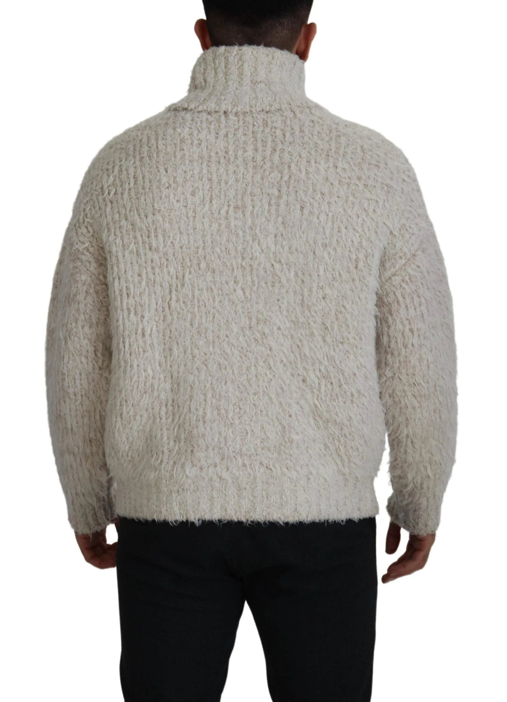 Dolce & Gabbana Cream Wool Knit Turtleneck Pullover Sweater by Dolce & Gabbana