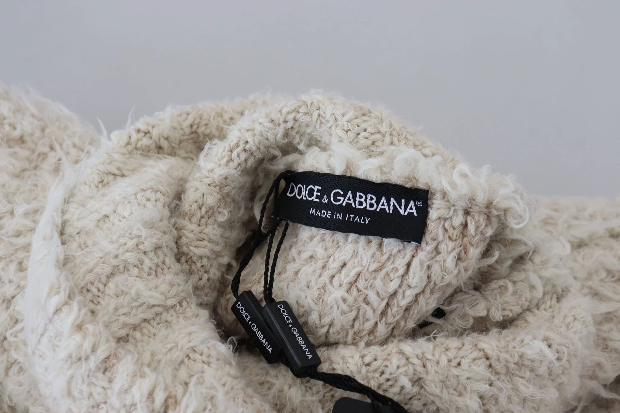 Dolce & Gabbana Cream Wool Knit Turtleneck Pullover Sweater by Dolce & Gabbana