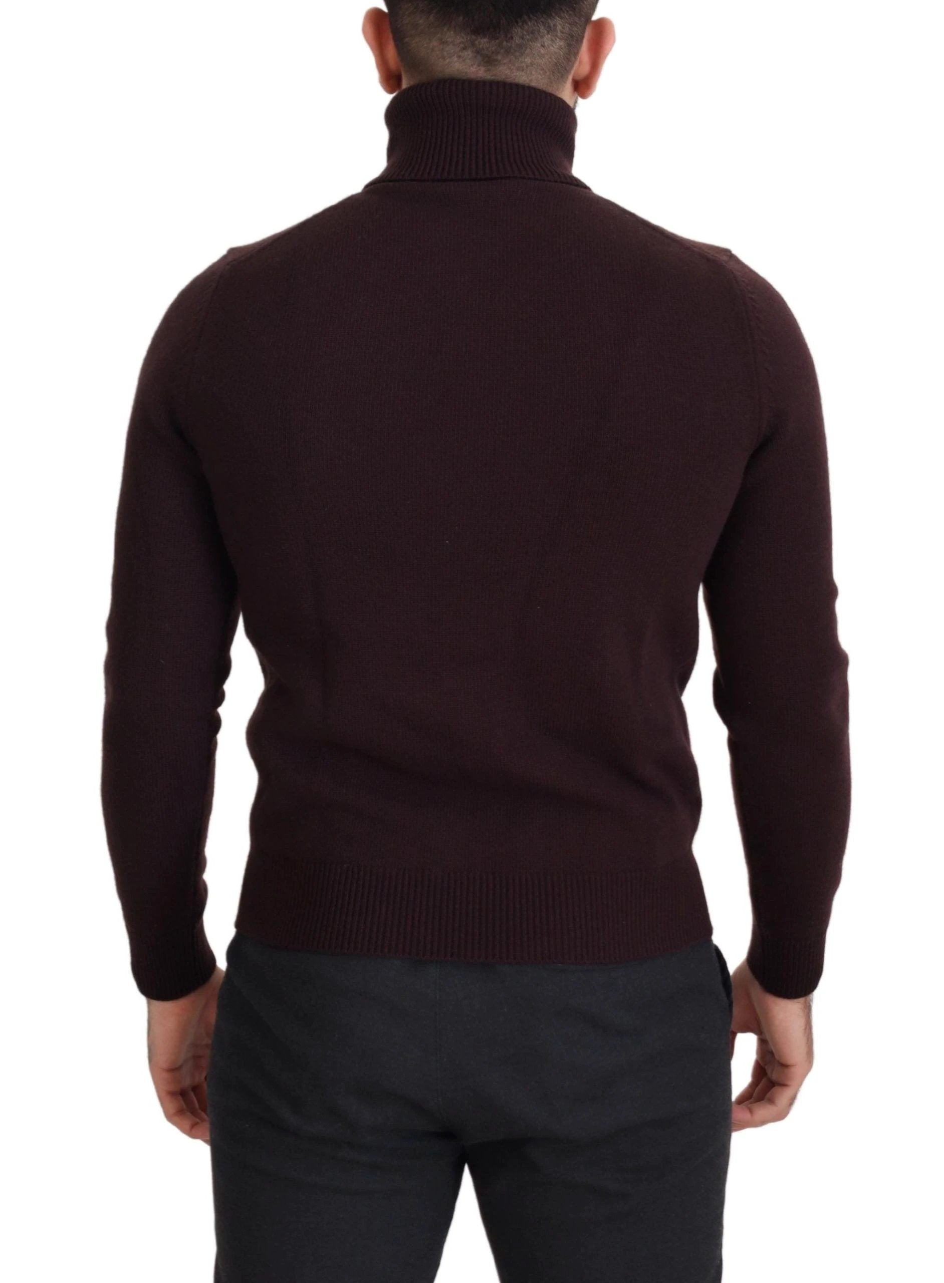 Dolce & Gabbana Brown Wool Turtle Neck Pullover Sweater by Dolce & Gabbana