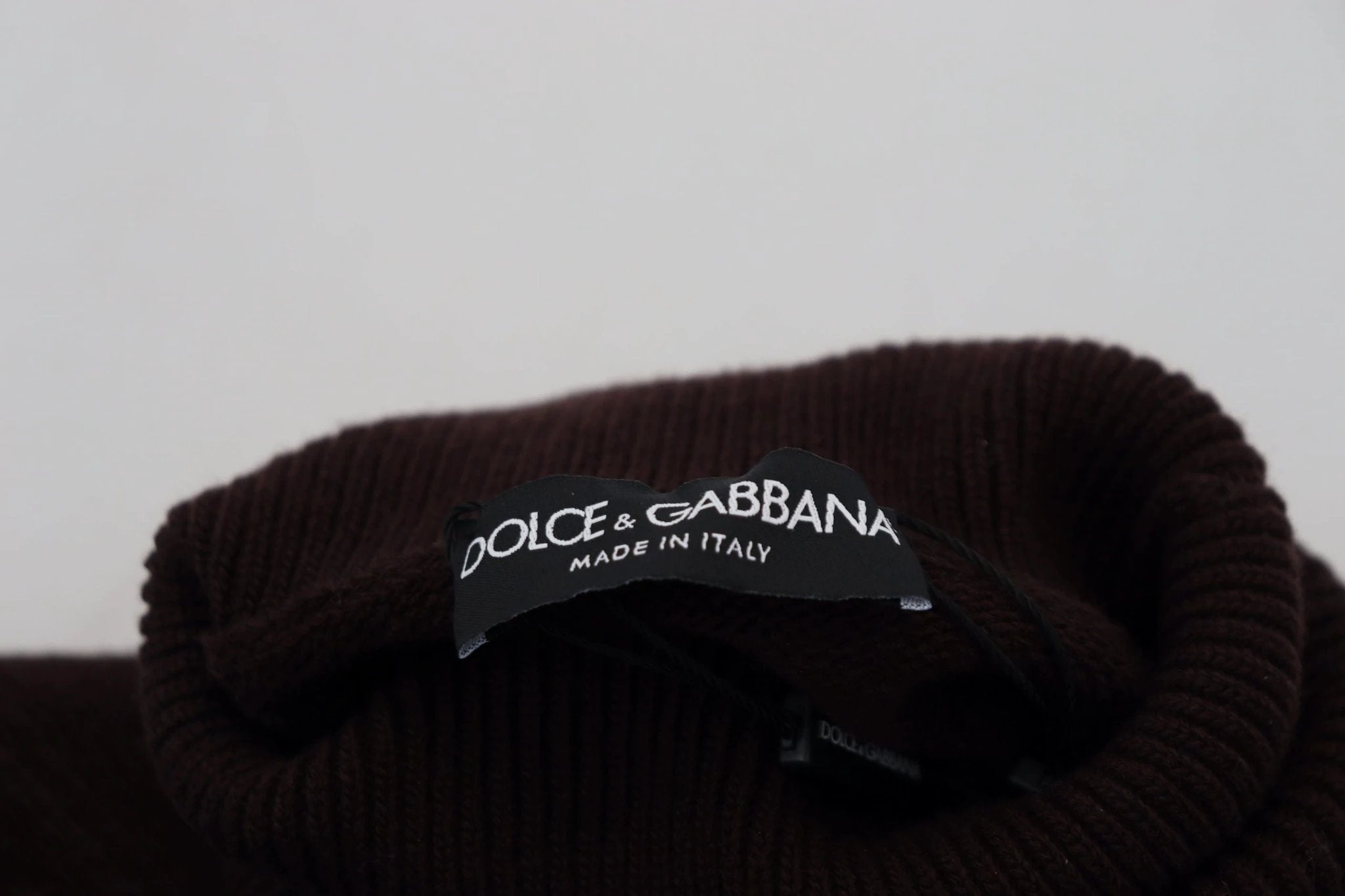 Dolce & Gabbana Brown Wool Turtle Neck Pullover Sweater by Dolce & Gabbana