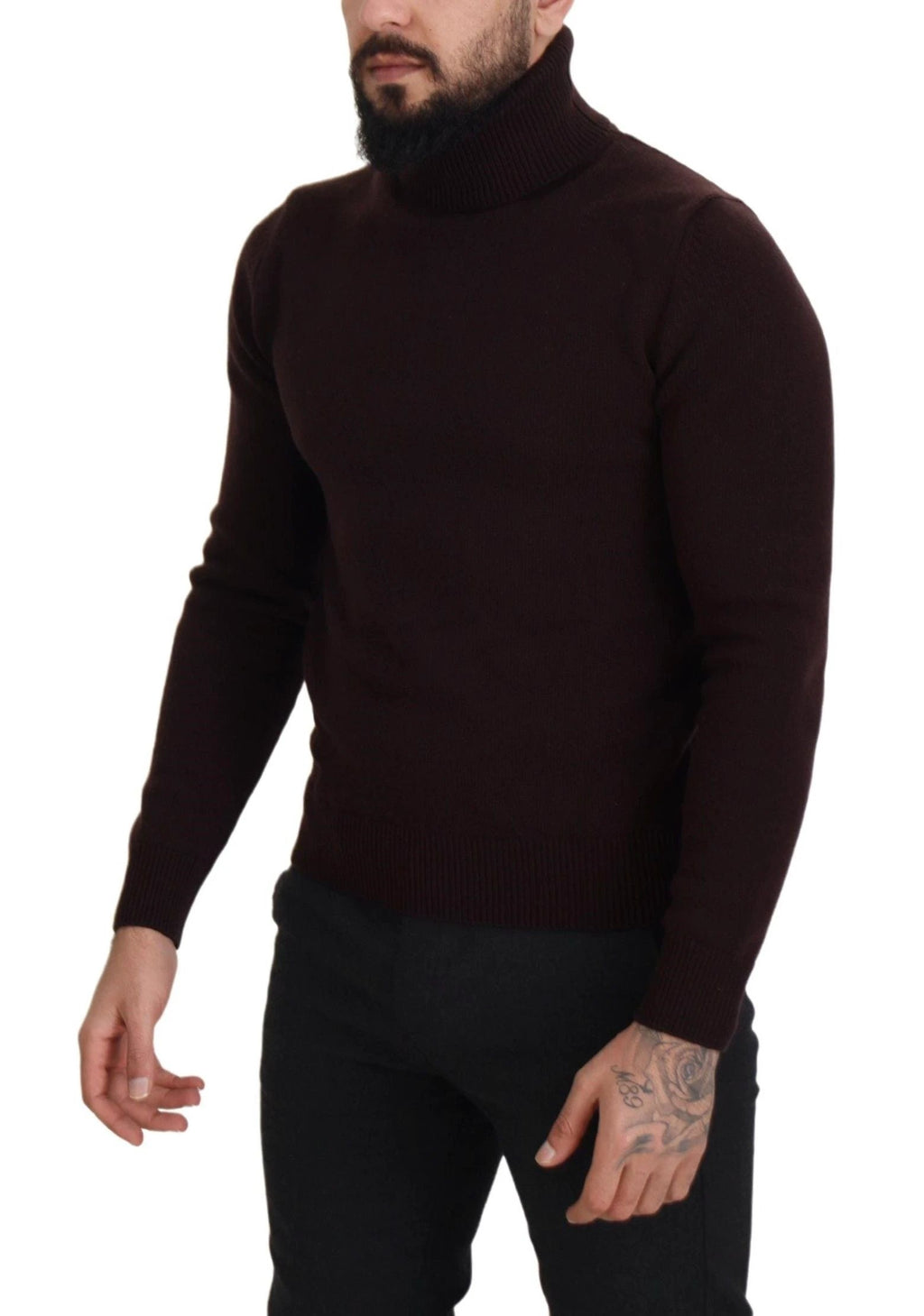 Dolce & Gabbana Brown Wool Turtle Neck Pullover Sweater by Dolce & Gabbana