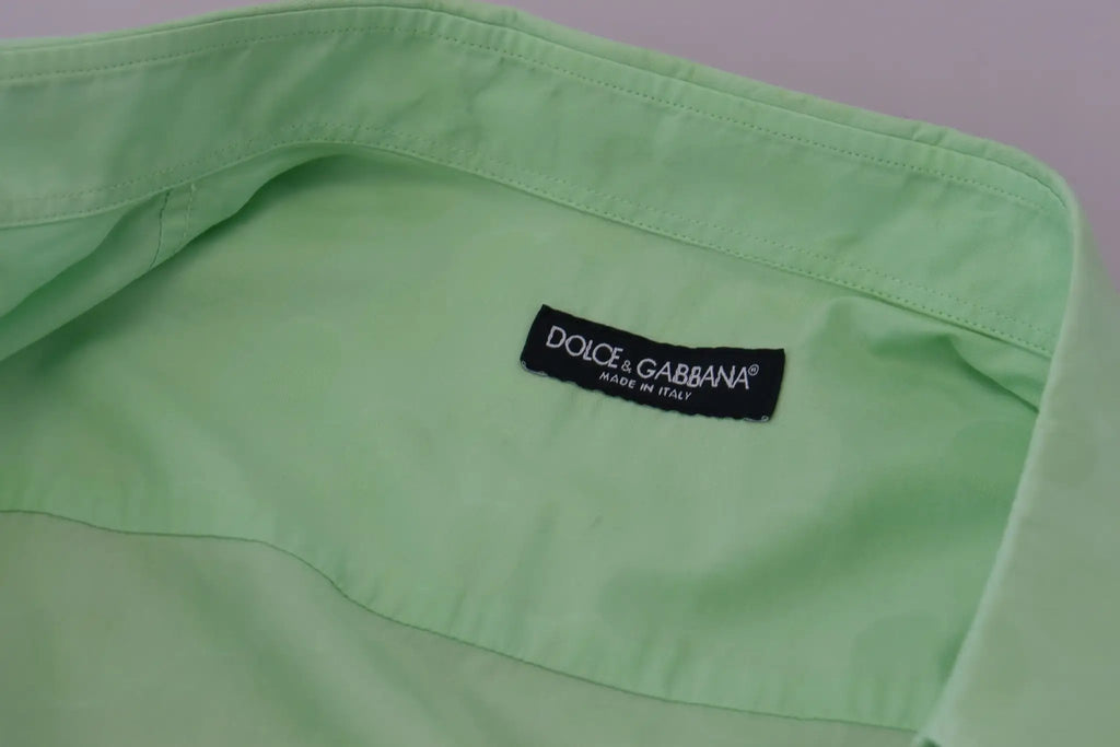 Chemise boutonnée à manches longues vert menthe Dolce &amp; Gabbana