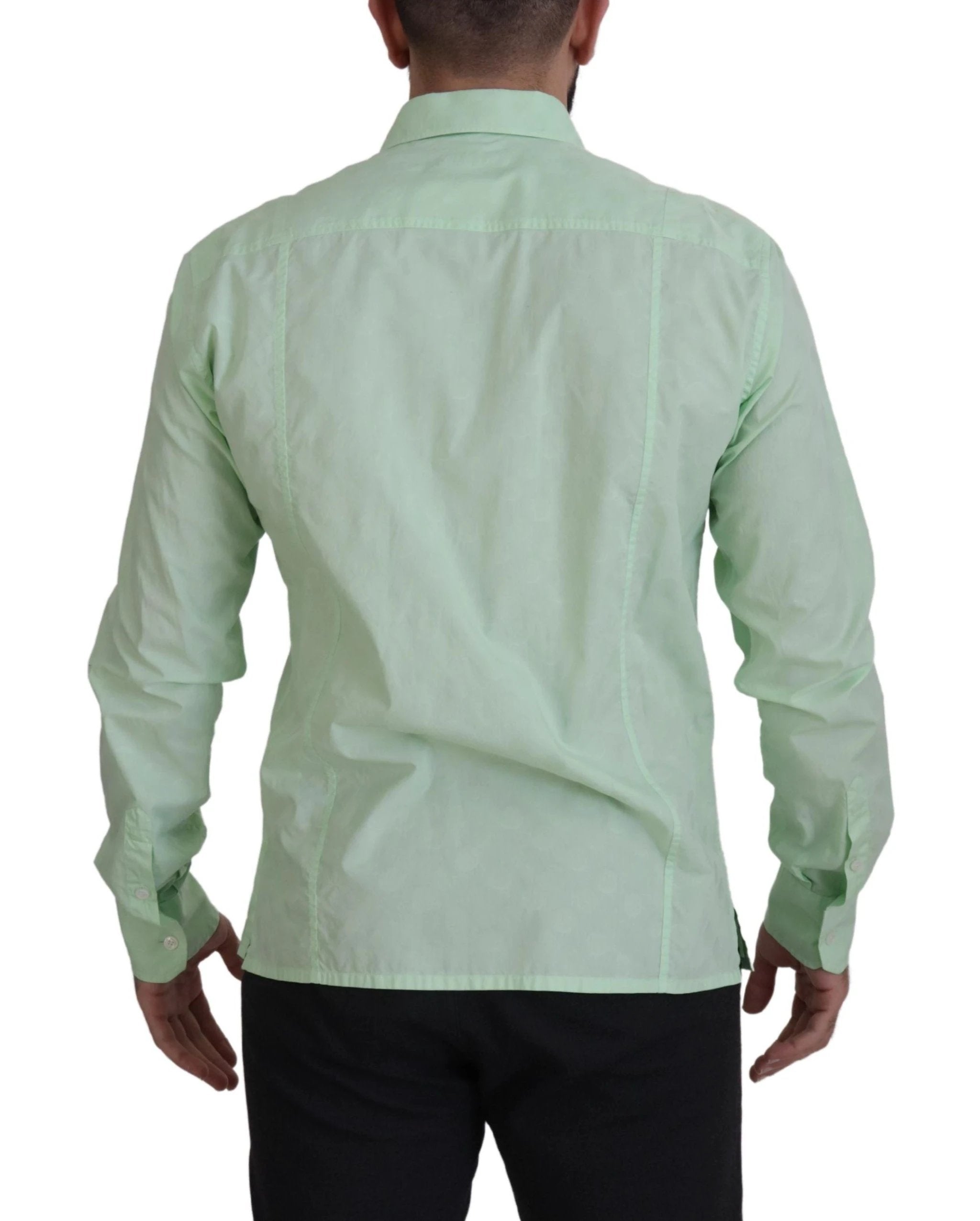 Dolce & Gabbana Mint Green Long Sleeves Button Down Shirt by Dolce & Gabbana
