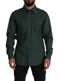 Dolce & Gabbana Dark Green Button Down Long Sleeves Shirt by Dolce & Gabbana