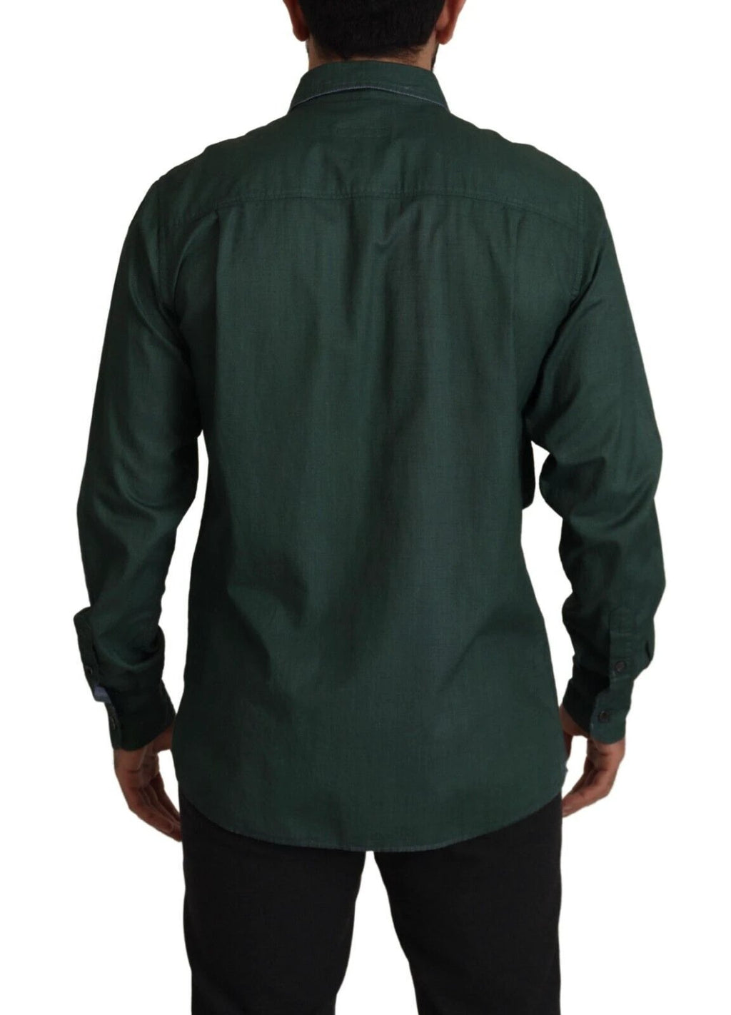 Dolce & Gabbana Dark Green Button Down Long Sleeves Shirt by Dolce & Gabbana