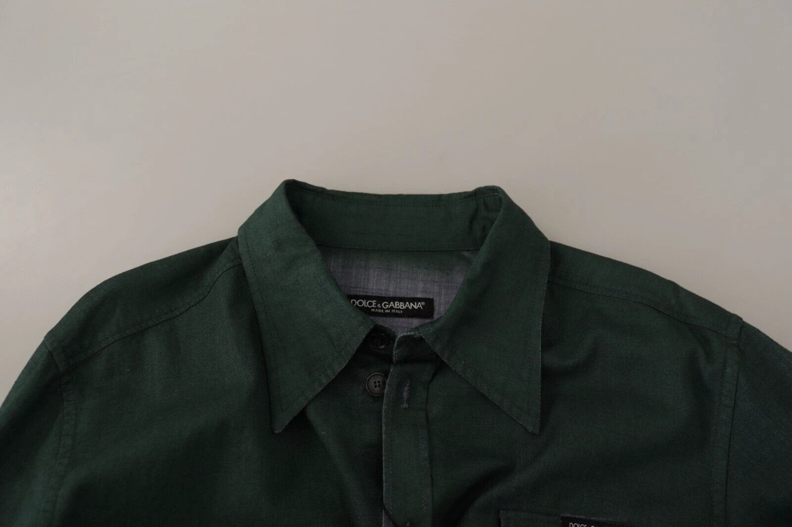 Dolce & Gabbana Dark Green Button Down Long Sleeves Shirt by Dolce & Gabbana