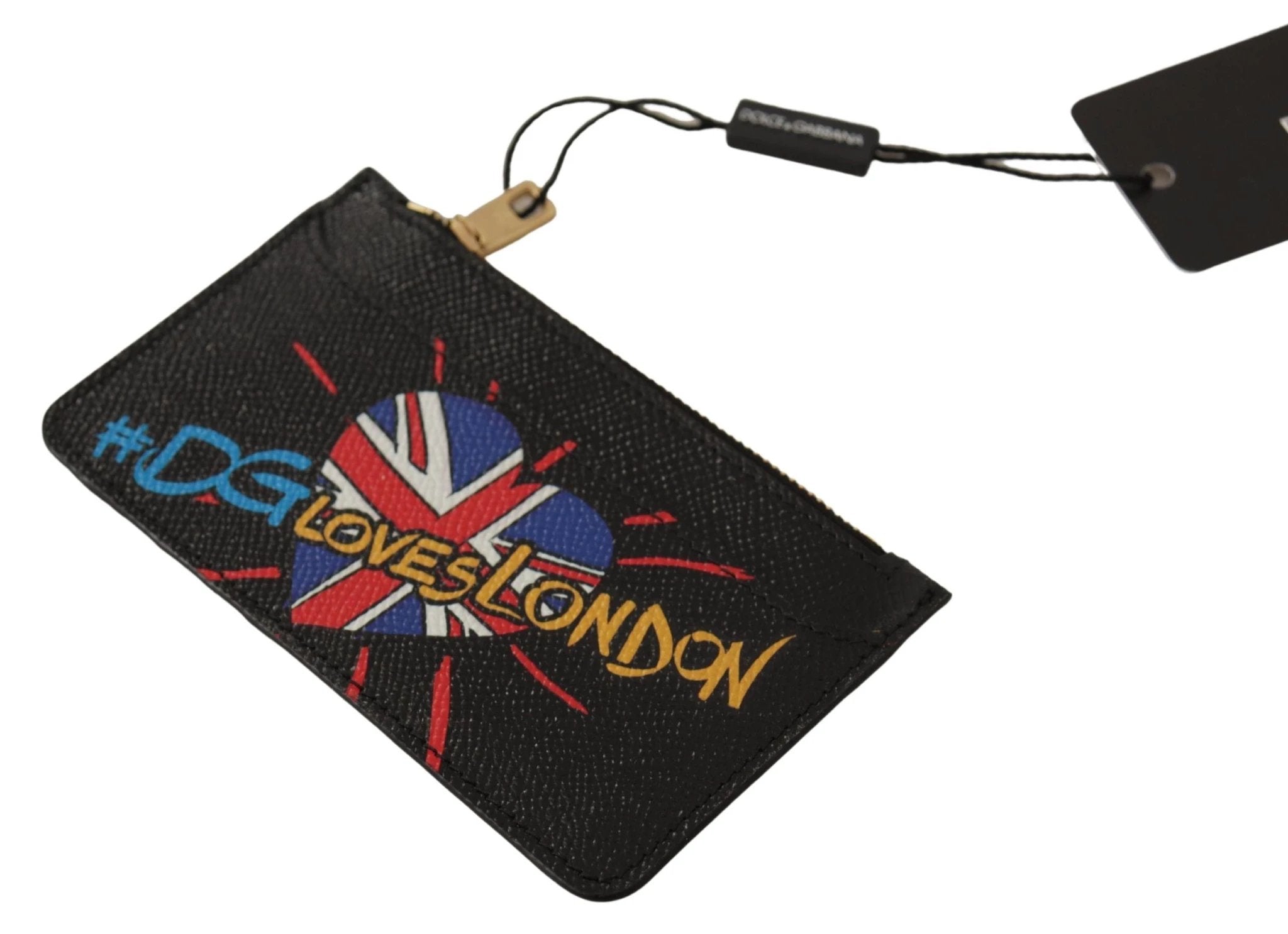 Dolce & Gabbana Black Leather #DGLovesLondon Women Cardholder Coin Case Wallet by Dolce & Gabbana