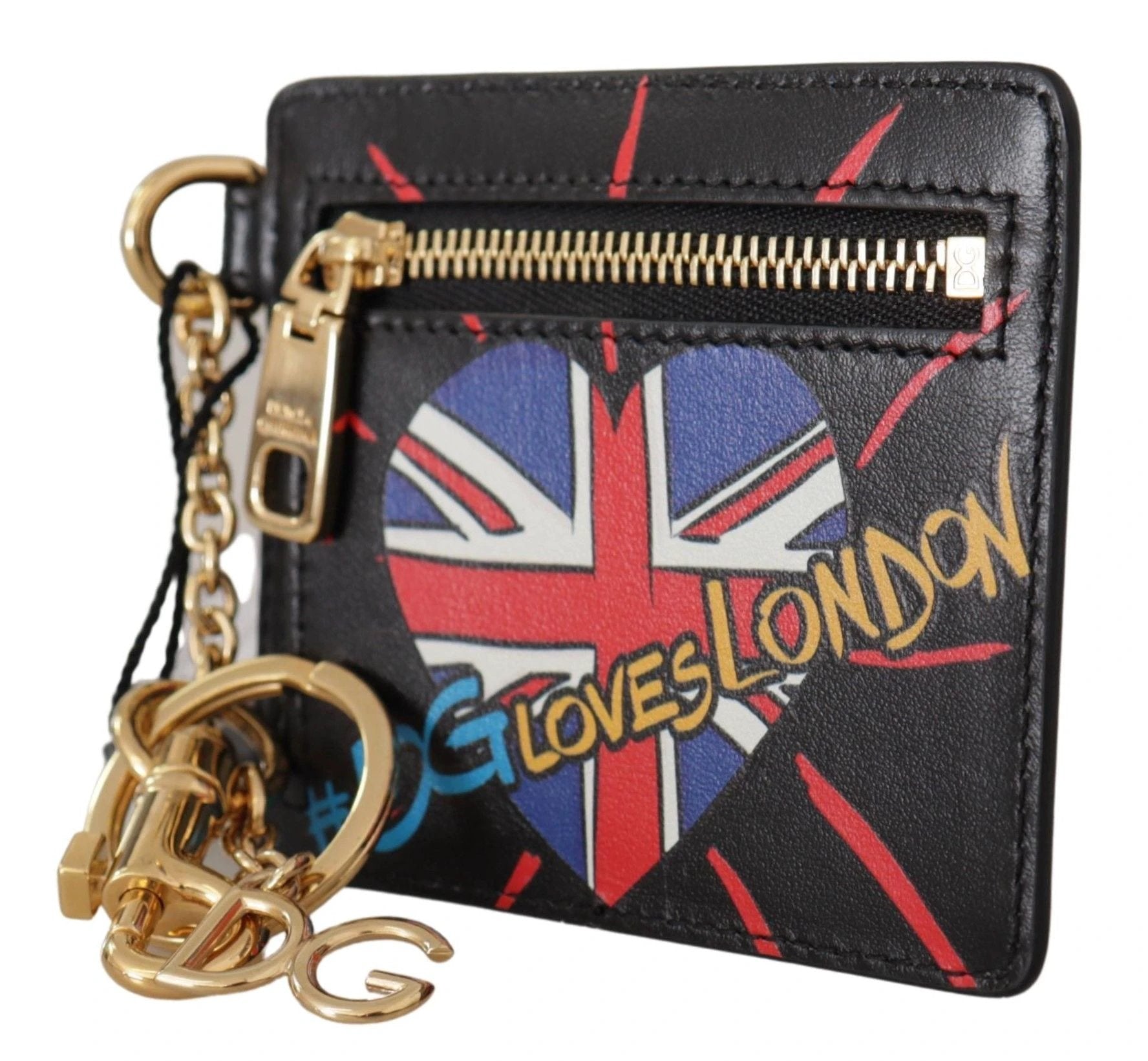 Dolce & Gabbana Black Leather #DGLovesLondon Keyring Cardholder Coin Case by Dolce & Gabbana