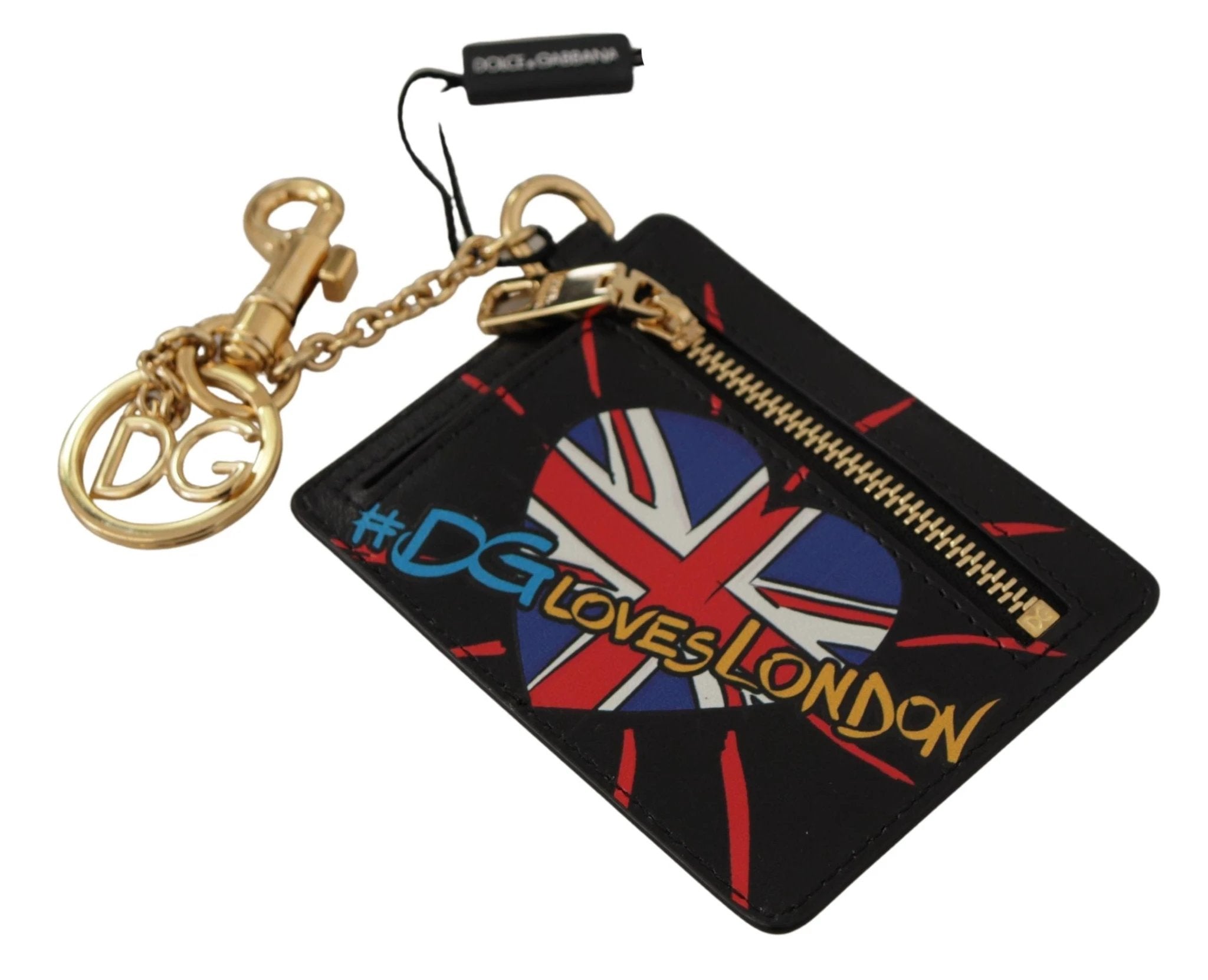 Dolce & Gabbana Black Leather #DGLovesLondon Keyring Cardholder Coin Case by Dolce & Gabbana