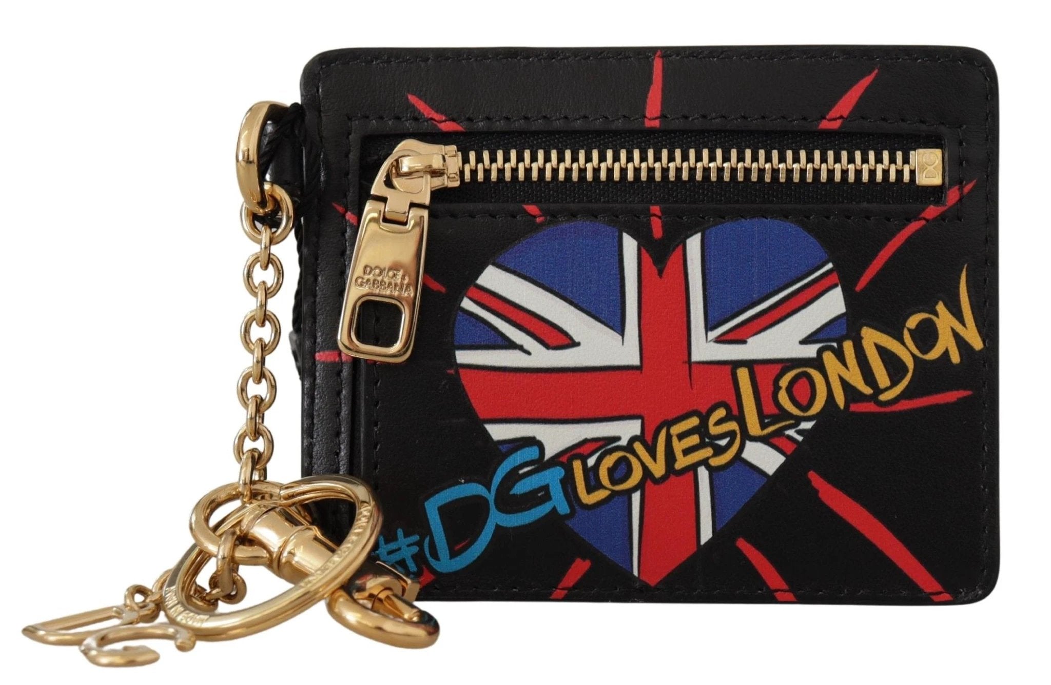 Dolce & Gabbana Black Leather #DGLovesLondon Keyring Cardholder Coin Case by Dolce & Gabbana