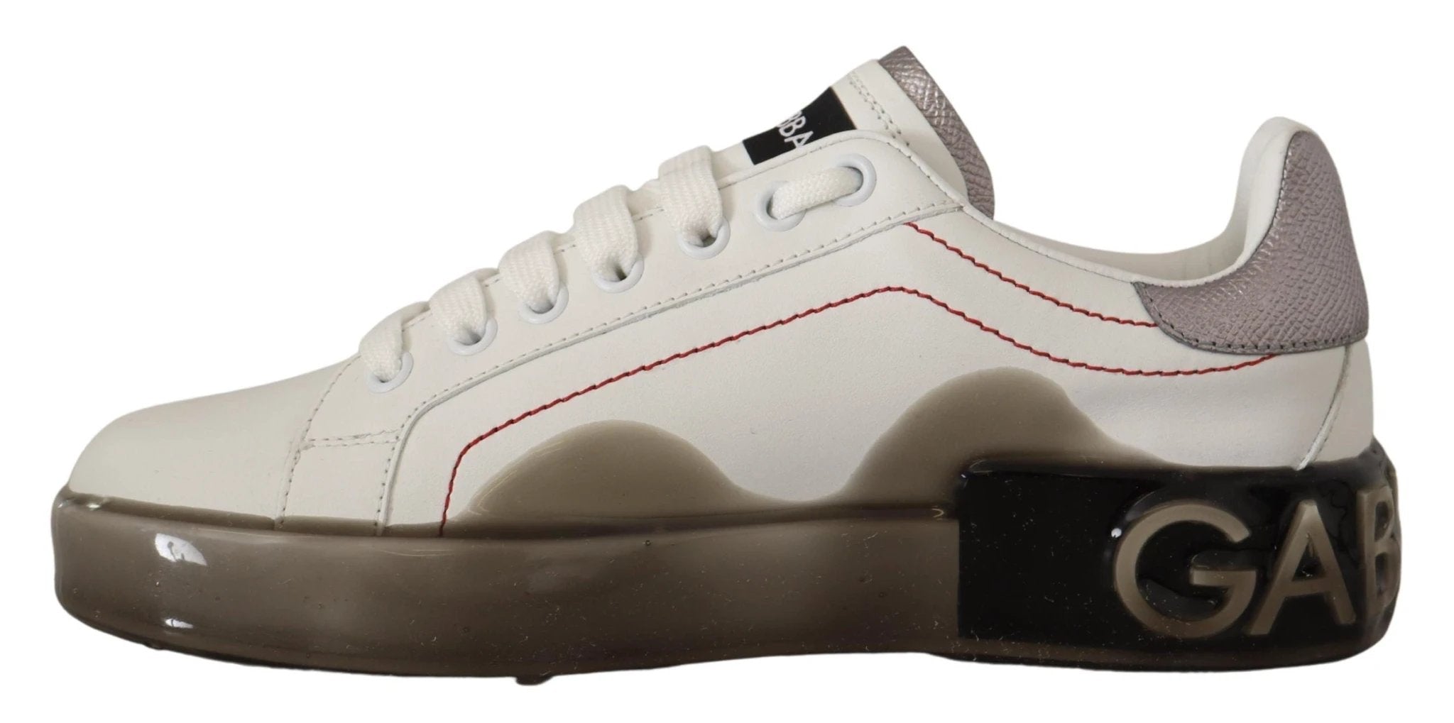 Dolce & Gabbana White Leather Shoes Womens Logo Portofino Sneakers by Dolce & Gabbana