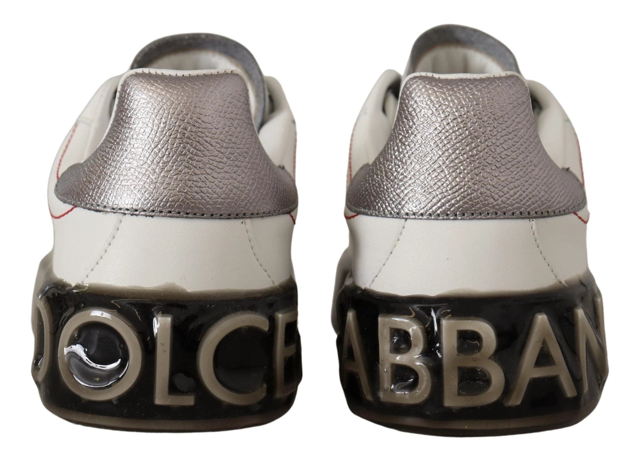 Dolce & Gabbana White Leather Shoes Womens Logo Portofino Sneakers by Dolce & Gabbana