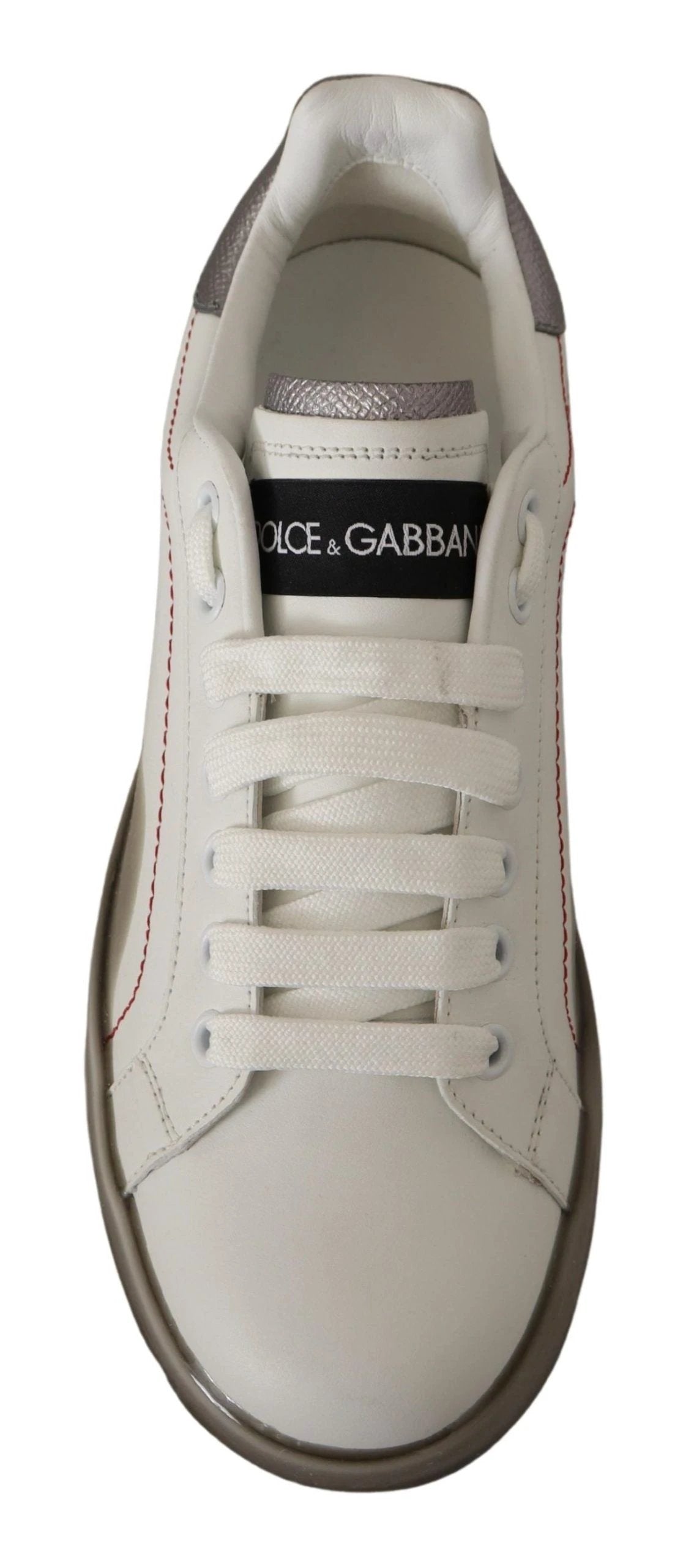 Dolce & Gabbana White Leather Shoes Womens Logo Portofino Sneakers by Dolce & Gabbana