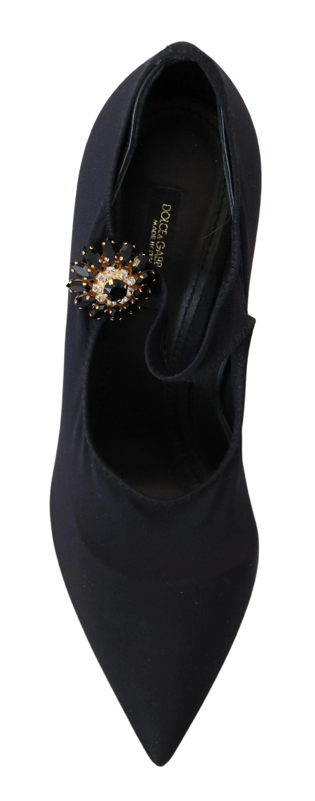 Dolce & Gabbana Black Socks Stretch Crystal Pumps Shoes by Dolce & Gabbana