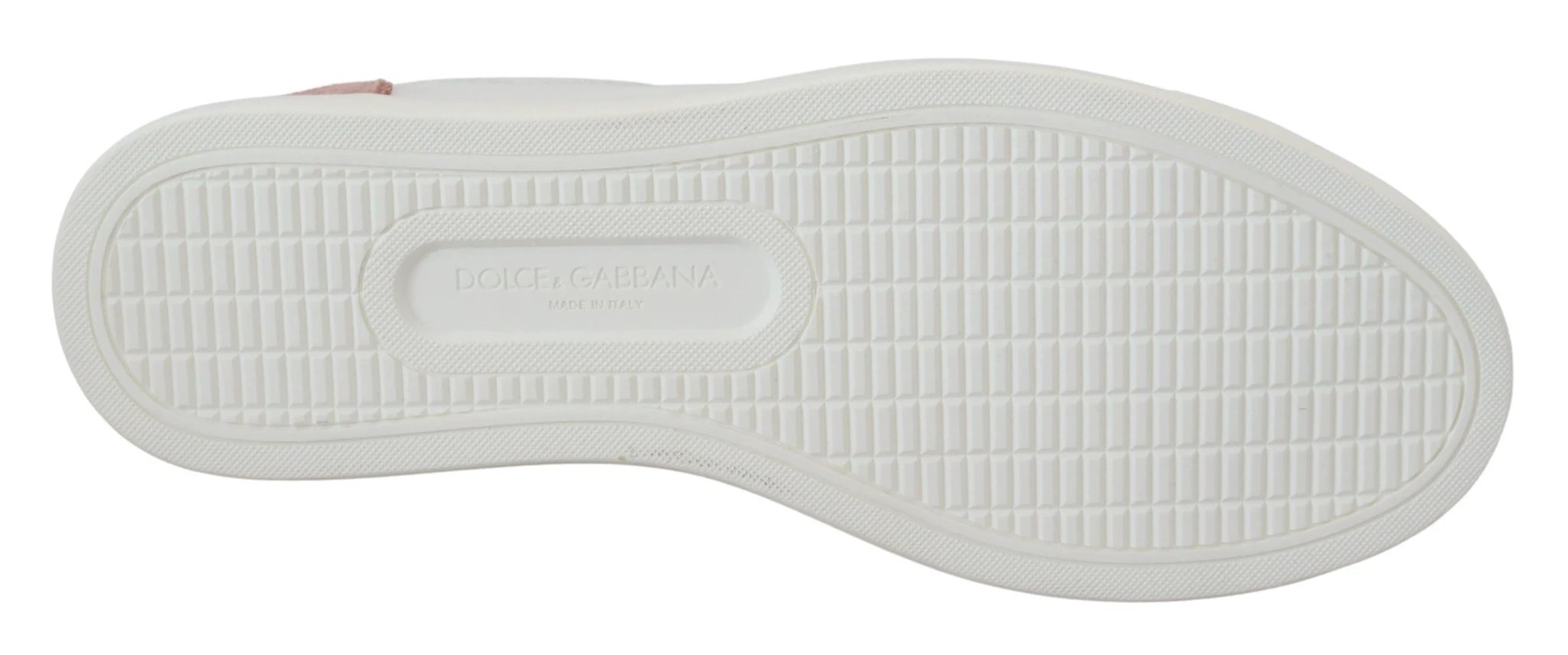 Dolce & Gabbana White Pink Leather Low Top Sneakers Shoes by Dolce & Gabbana