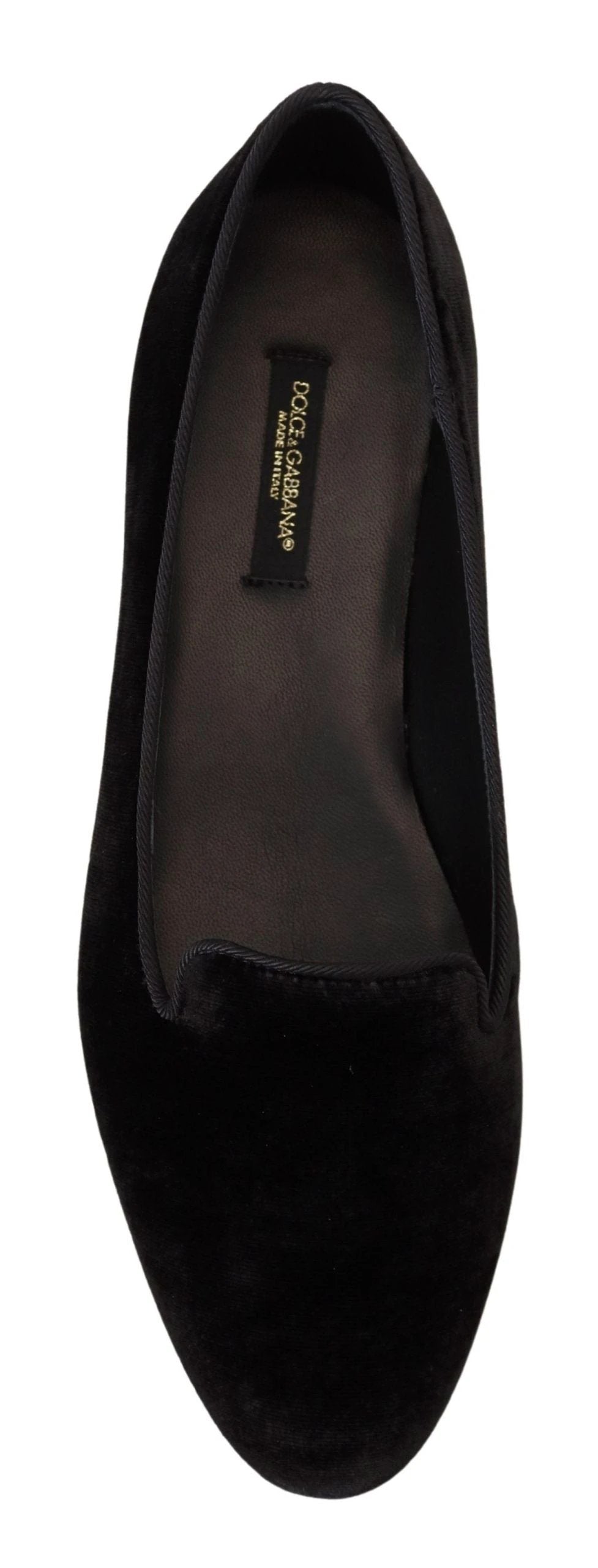 Dolce & Gabbana Black Velvet Slip Ons Loafers Flats Shoes by Dolce & Gabbana