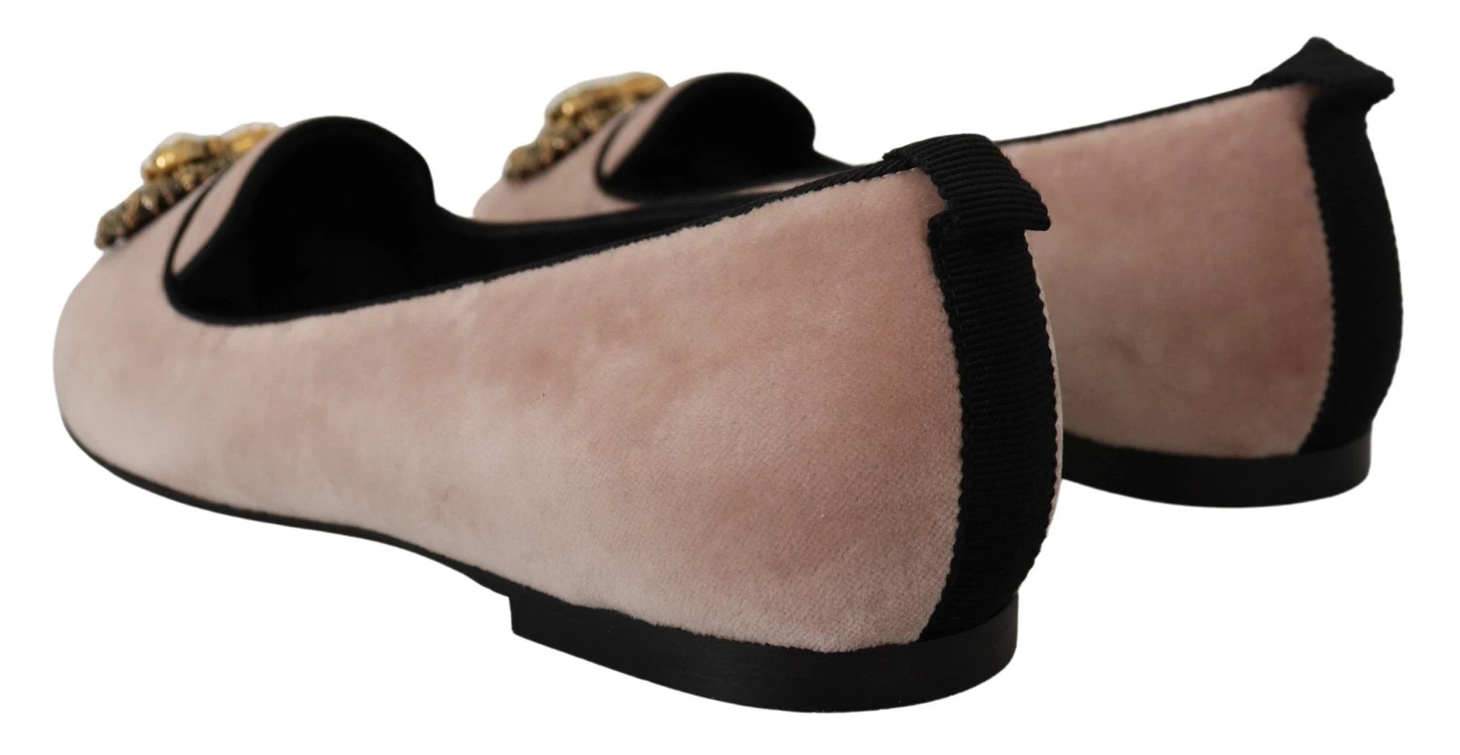 Dolce & Gabbana Pink Velvet Slip Ons Loafers Flats Shoes by Dolce & Gabbana