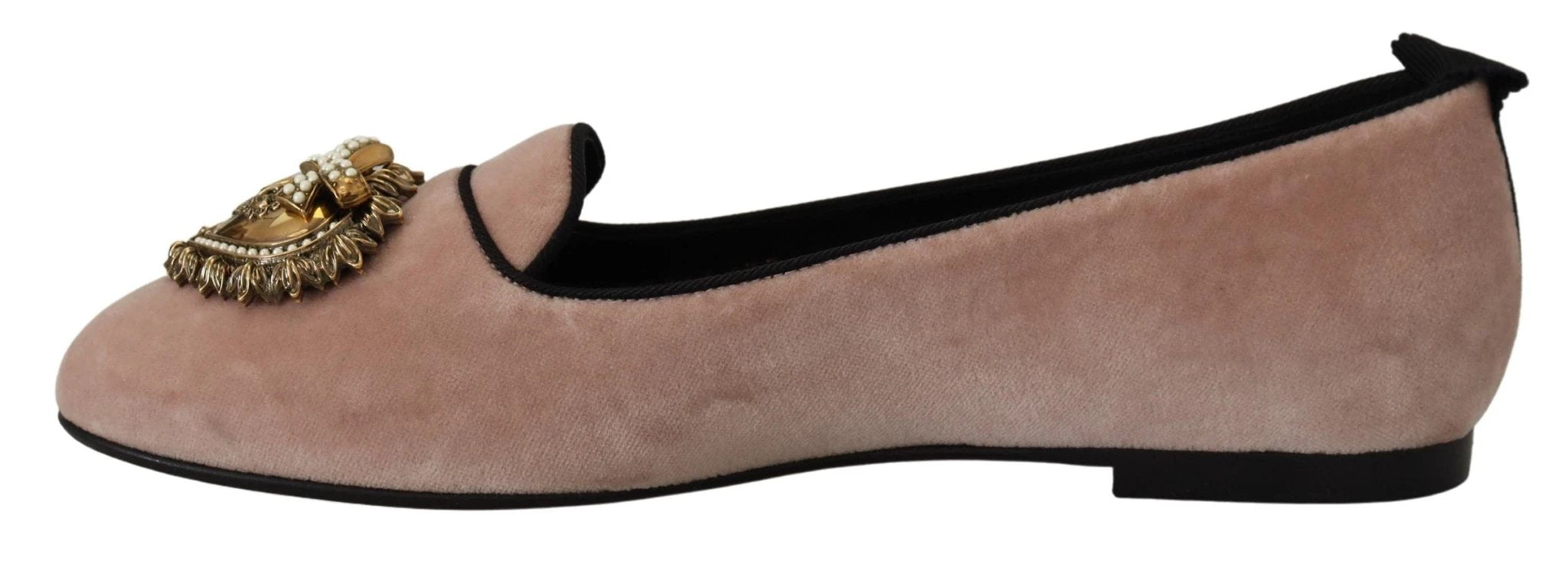 Dolce & Gabbana Pink Velvet Slip Ons Loafers Flats Shoes by Dolce & Gabbana