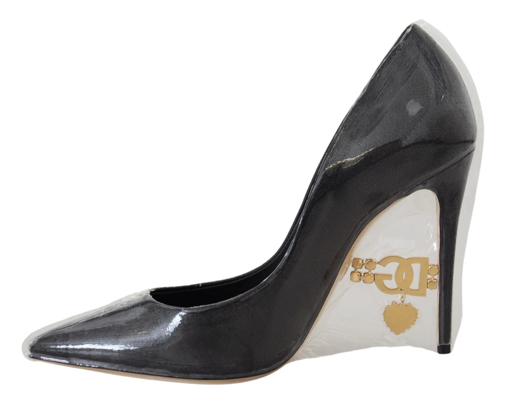 Dolce & Gabbana Black Leather Heels Pumps Plastic Wrapped Shoes by Dolce & Gabbana