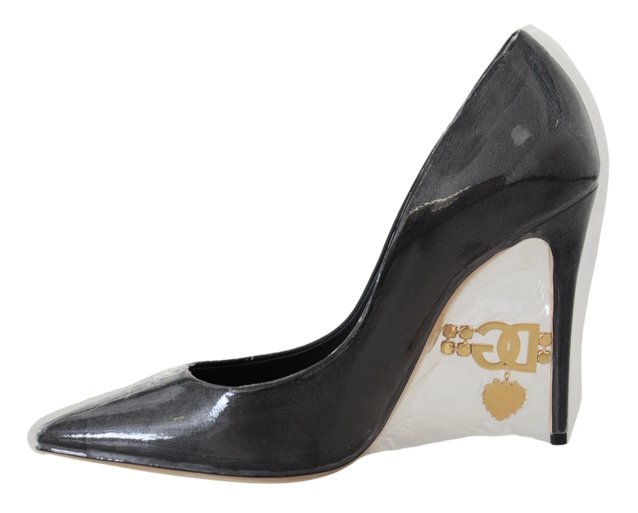 Dolce & Gabbana Black Leather Heels Pumps Plastic Wrapped Shoes by Dolce & Gabbana