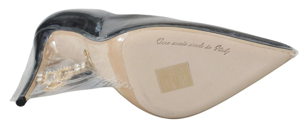 Dolce & Gabbana Black Leather Heels Pumps Plastic Wrapped Shoes by Dolce & Gabbana