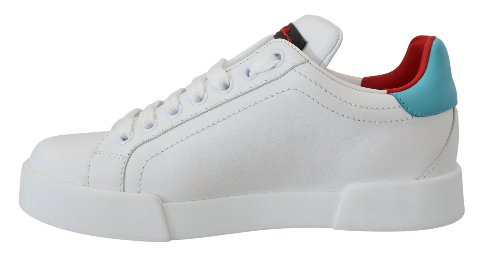 Dolce & Gabbana White Leather Sneaker Portofino Logo Heart Shoes by Dolce & Gabbana