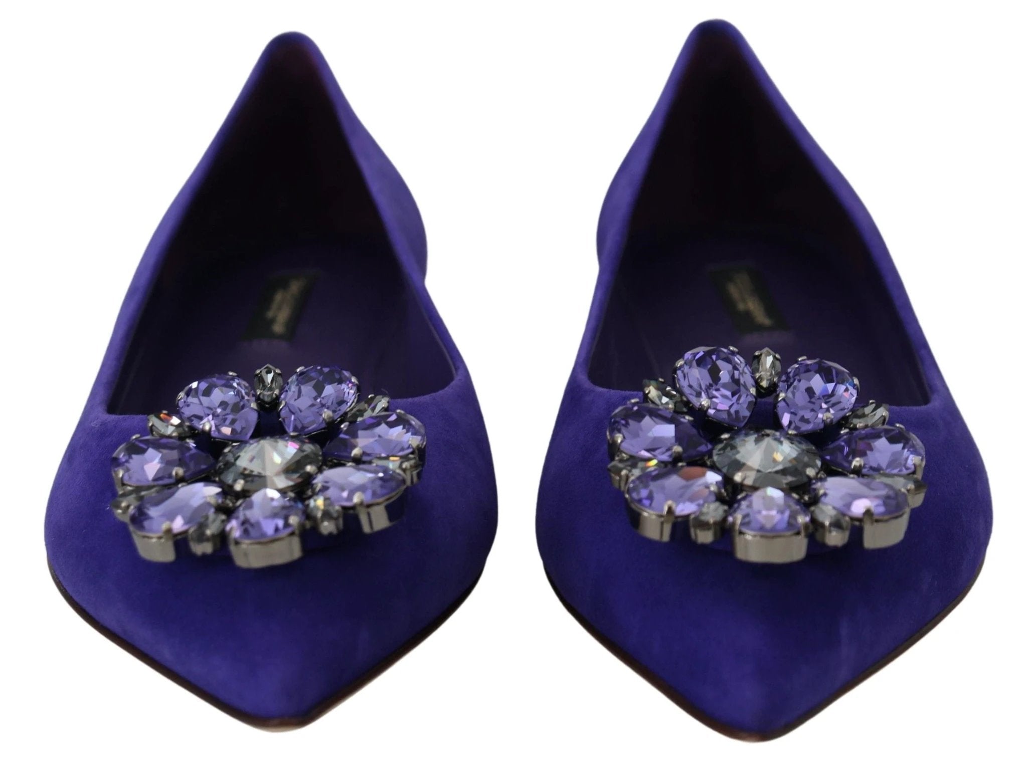 Dolce & Gabbana Purple Suede Crystals Loafers Flats Shoes by Dolce & Gabbana