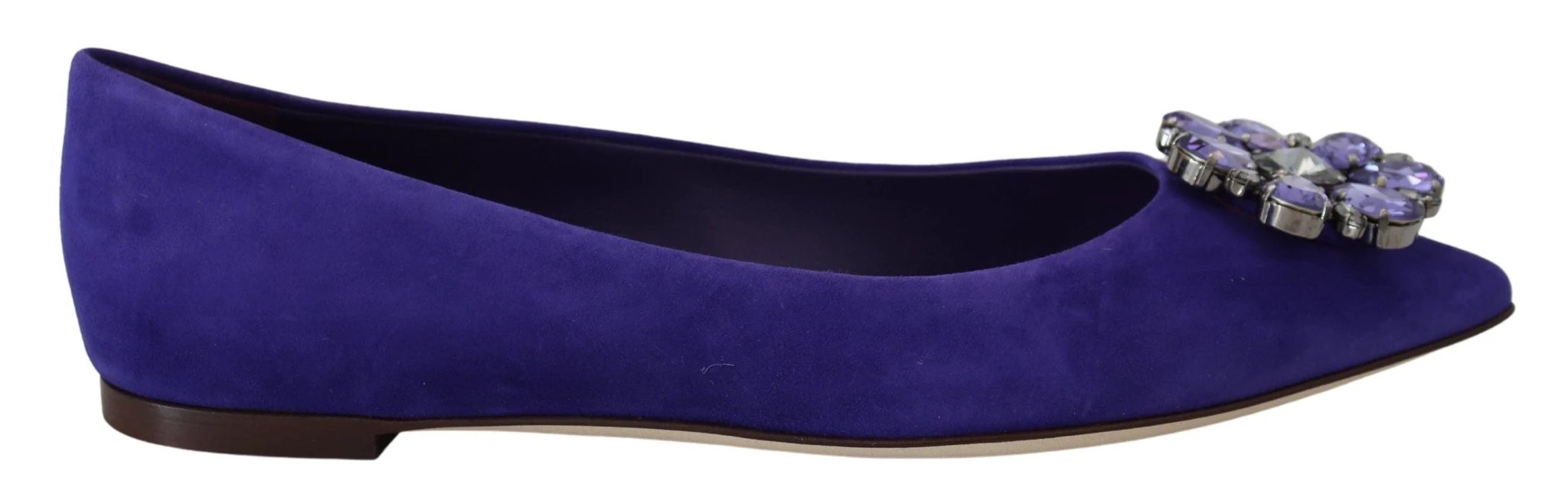Dolce & Gabbana Purple Suede Crystals Loafers Flats Shoes by Dolce & Gabbana