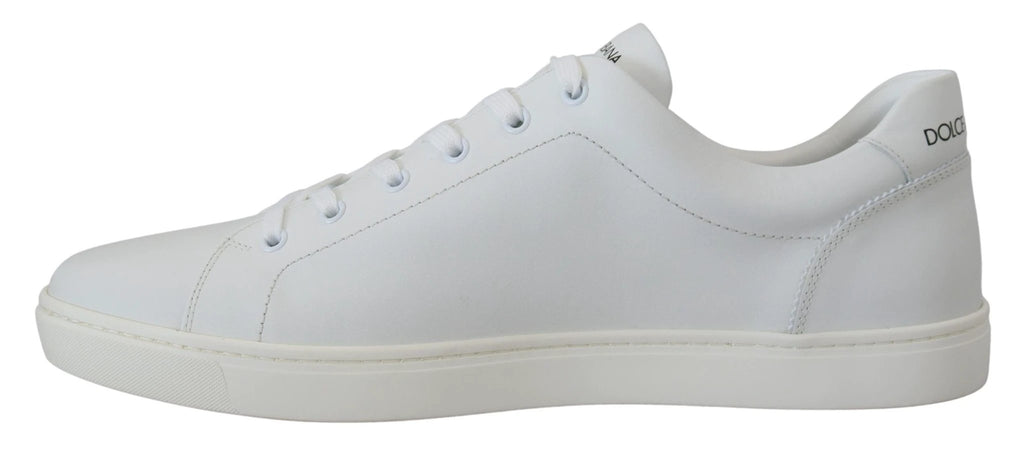 Dolce & Gabbana White Leather DG Logo Casual Sneakers Shoes by Dolce & Gabbana