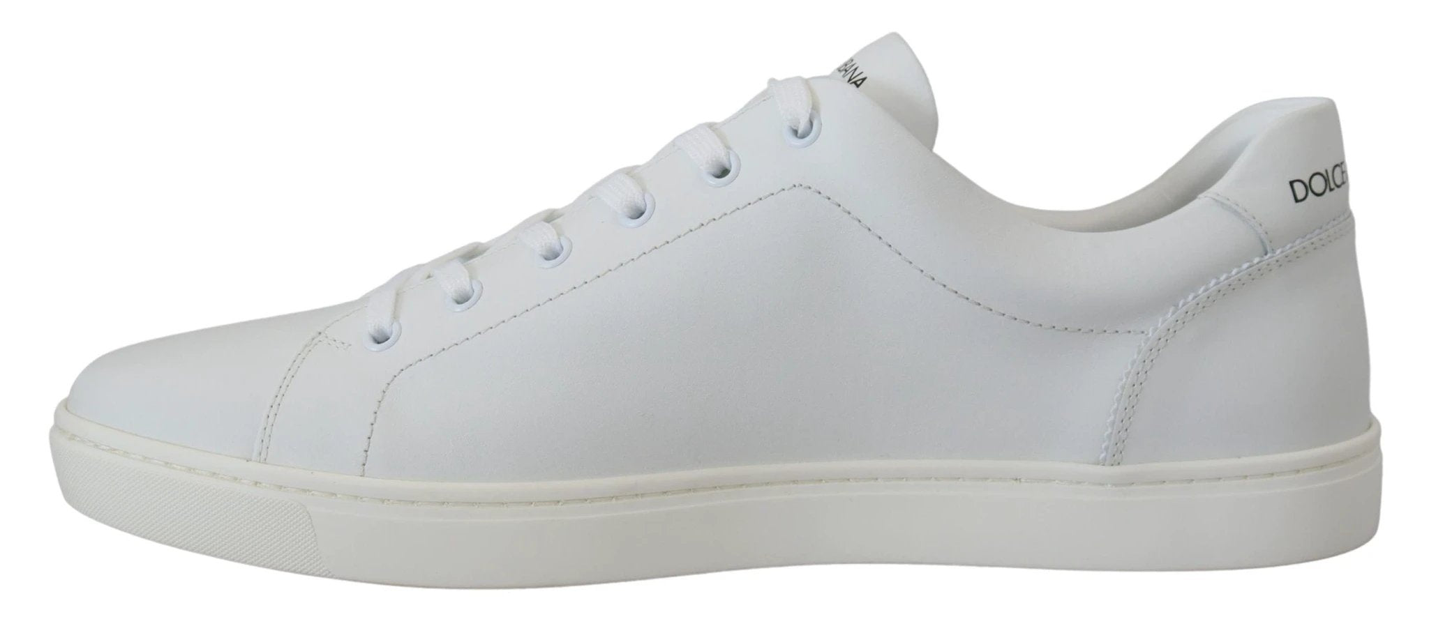 Dolce & Gabbana White Leather DG Logo Casual Sneakers Shoes by Dolce & Gabbana