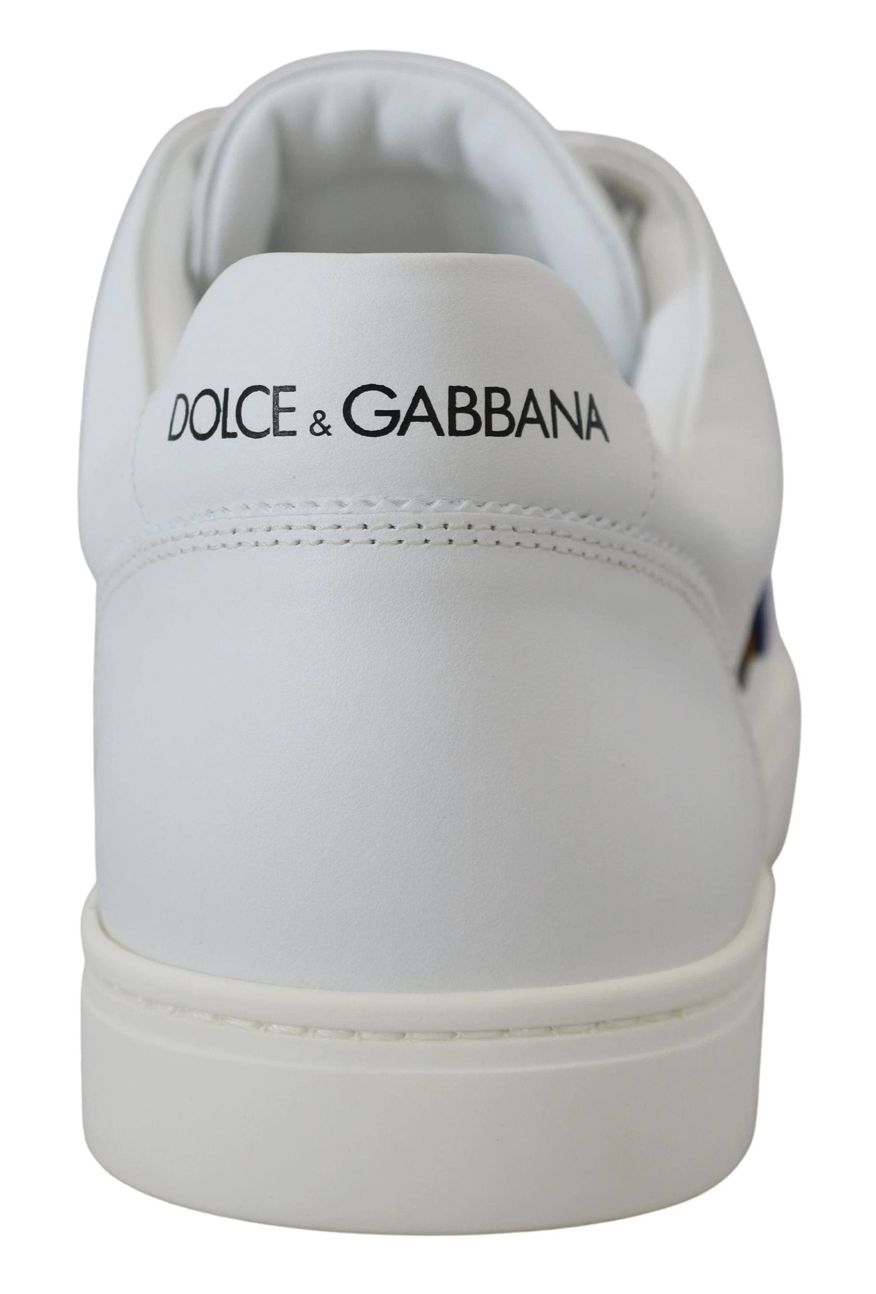 Dolce & Gabbana White Leather DG Logo Casual Sneakers Shoes by Dolce & Gabbana