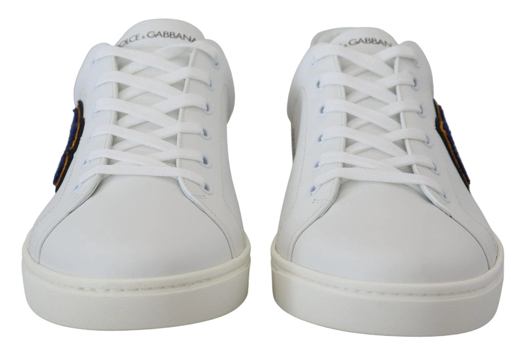 Dolce & Gabbana White Leather DG Logo Casual Sneakers Shoes by Dolce & Gabbana