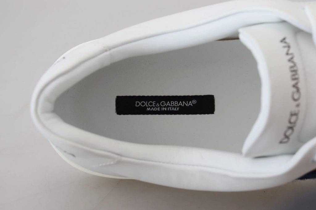 Dolce & Gabbana White Leather DG Logo Casual Sneakers Shoes by Dolce & Gabbana