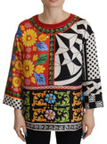 Dolce & Gabbana Multicolor Printed Baroque Loose Long Sleeve by Dolce & Gabbana
