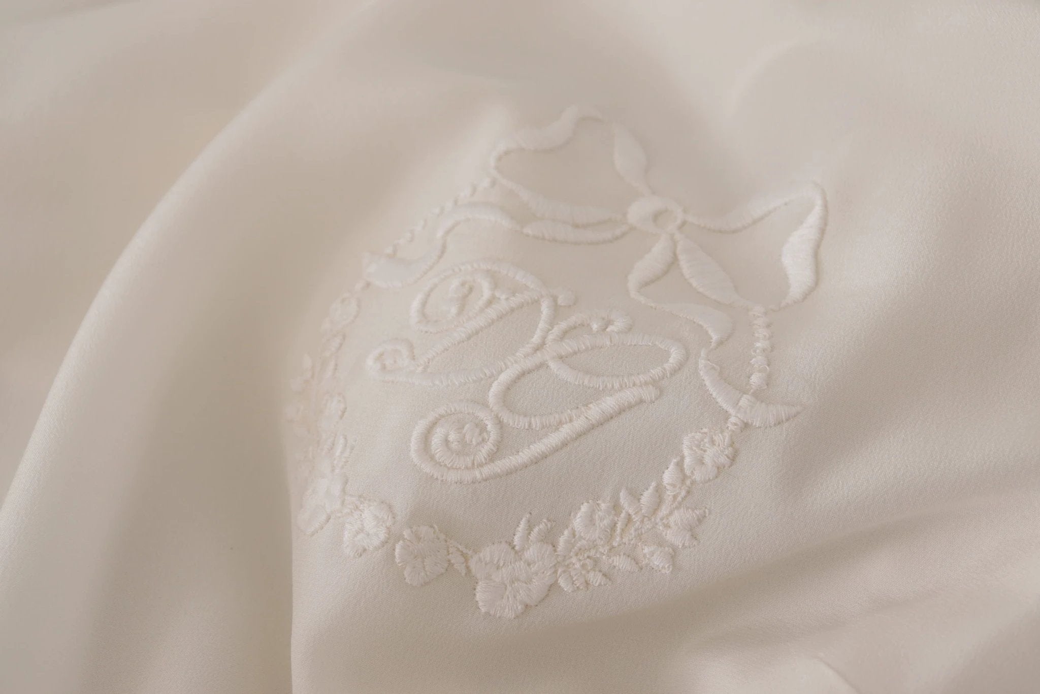 Dolce & Gabbana White Silk DG Logo Embroidered Long Sleeves Blouse by Dolce & Gabbana