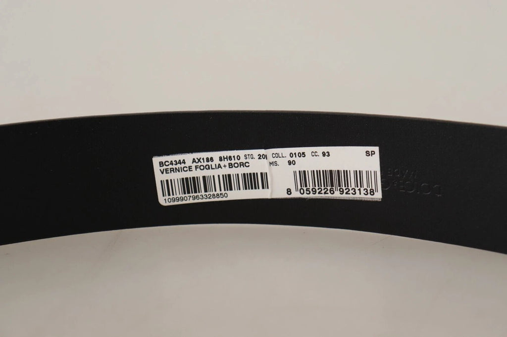 Dolce & Gabbana Blue Patent Leather Vernice Silver Logo Buckle Belt by Dolce & Gabbana