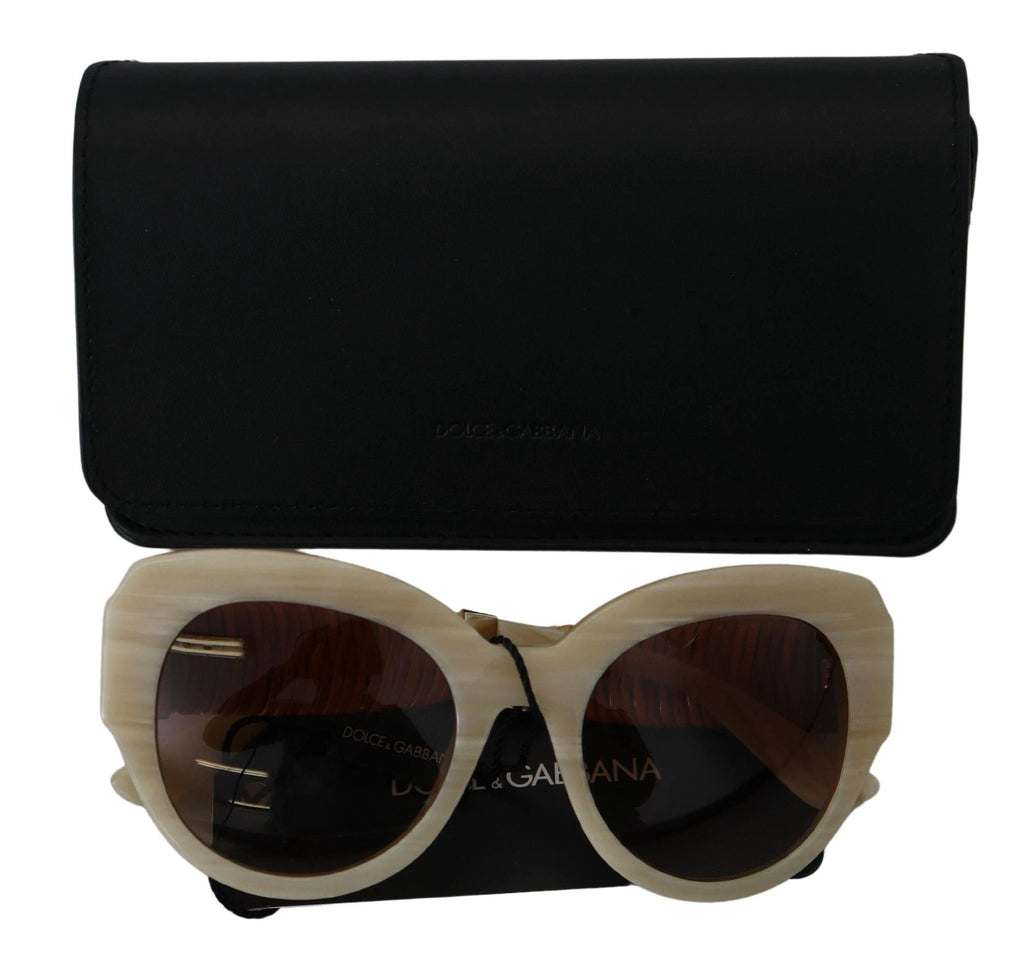 Dolce & Gabbana Beige Acetate Full Rim Brown Lense DG4294 Sunglasses by Dolce & Gabbana