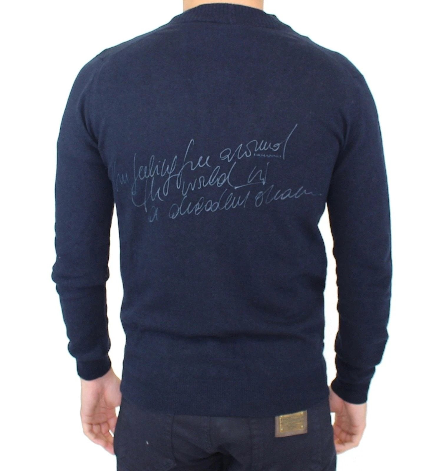 Ermanno Scervino Blue Wool Cashmere Cardigan Pullover Sweater by Ermanno Scervino