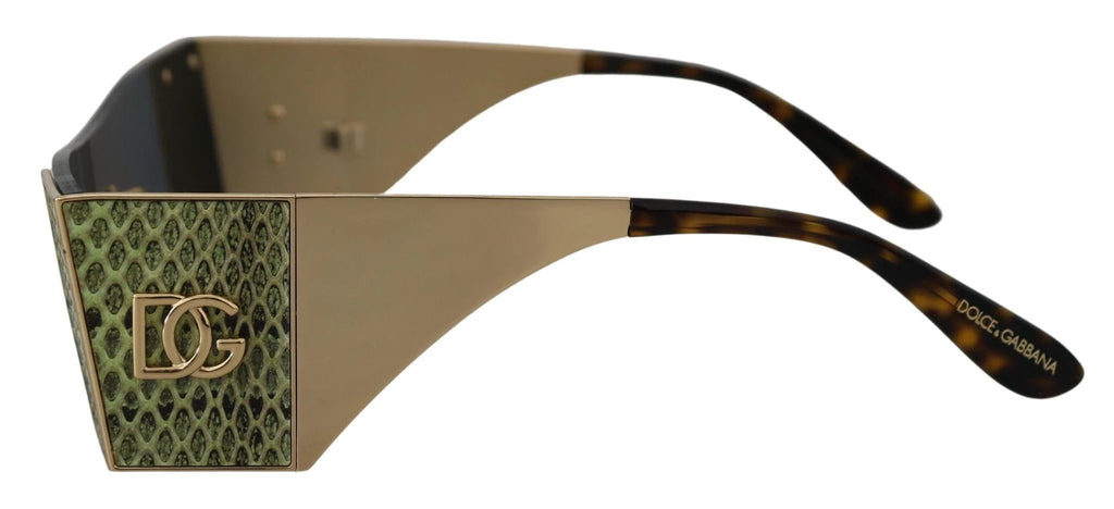 Dolce & Gabbana Gold Metal Rectangle Shades DG2263 Sunglasses by Dolce & Gabbana